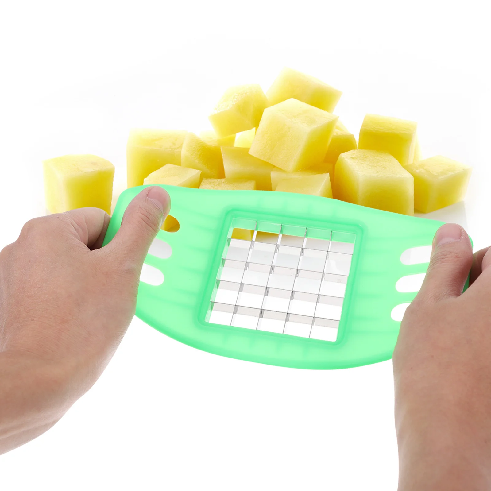 

Orange Potato French Fry Cutter 18x10x2cm Stainless Steel Blade Vegetable Fruit Slicer Kitchen Tool Potato Chips Chopper