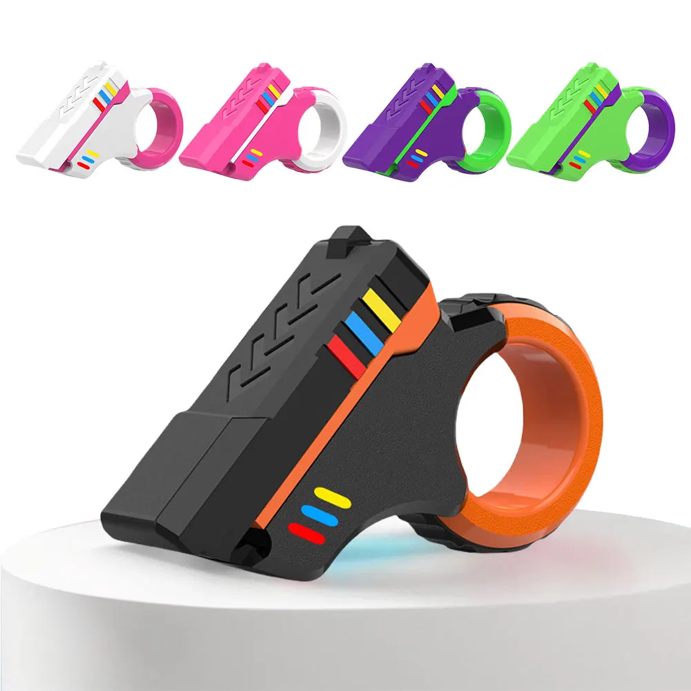 3D Printed EDC Soothing Spinner Stress Relief Toys Gift Shape Fidget Ring Small Pistol Toys for Anxiety and ADHD Sufferers