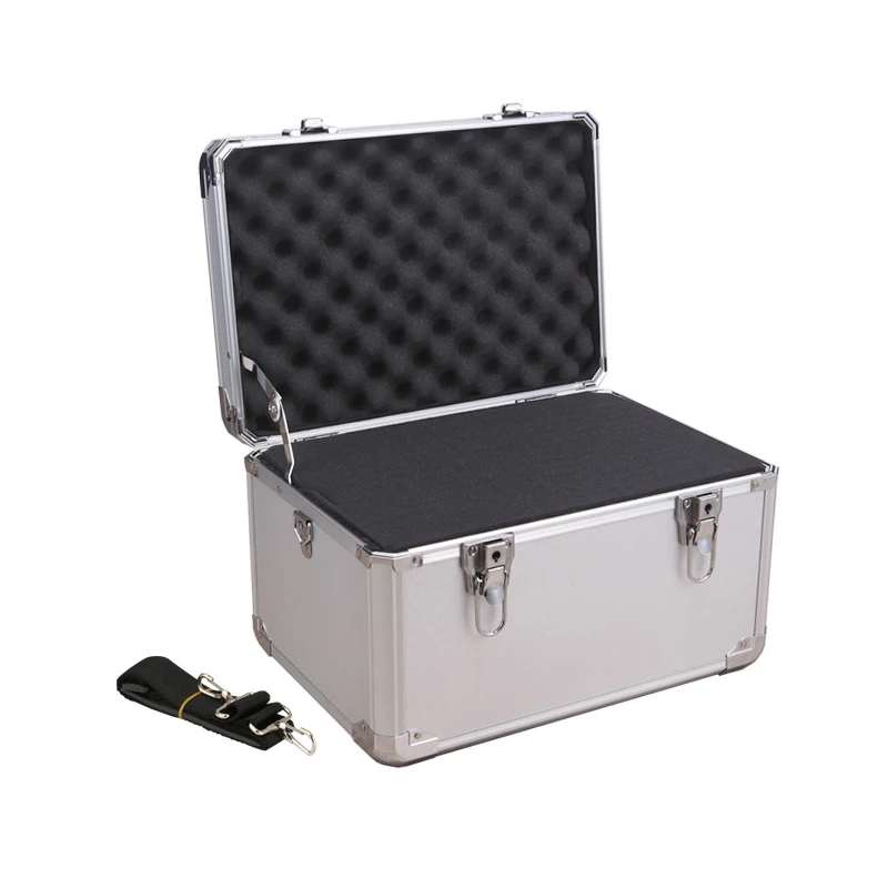 Aluminum Carrying Case Hard Case with Foam, 38x26x23cm, Storage Case Padded Dividers, for Camping, Travel, Camera, Gears