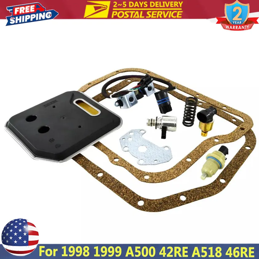 

Combo kit For A500 42RE 44RE A518 A618 46RE 1998 1999 Dodge Chrysler Jeep Transmission Solenoid Set Sensor Spring+ Filter Kit