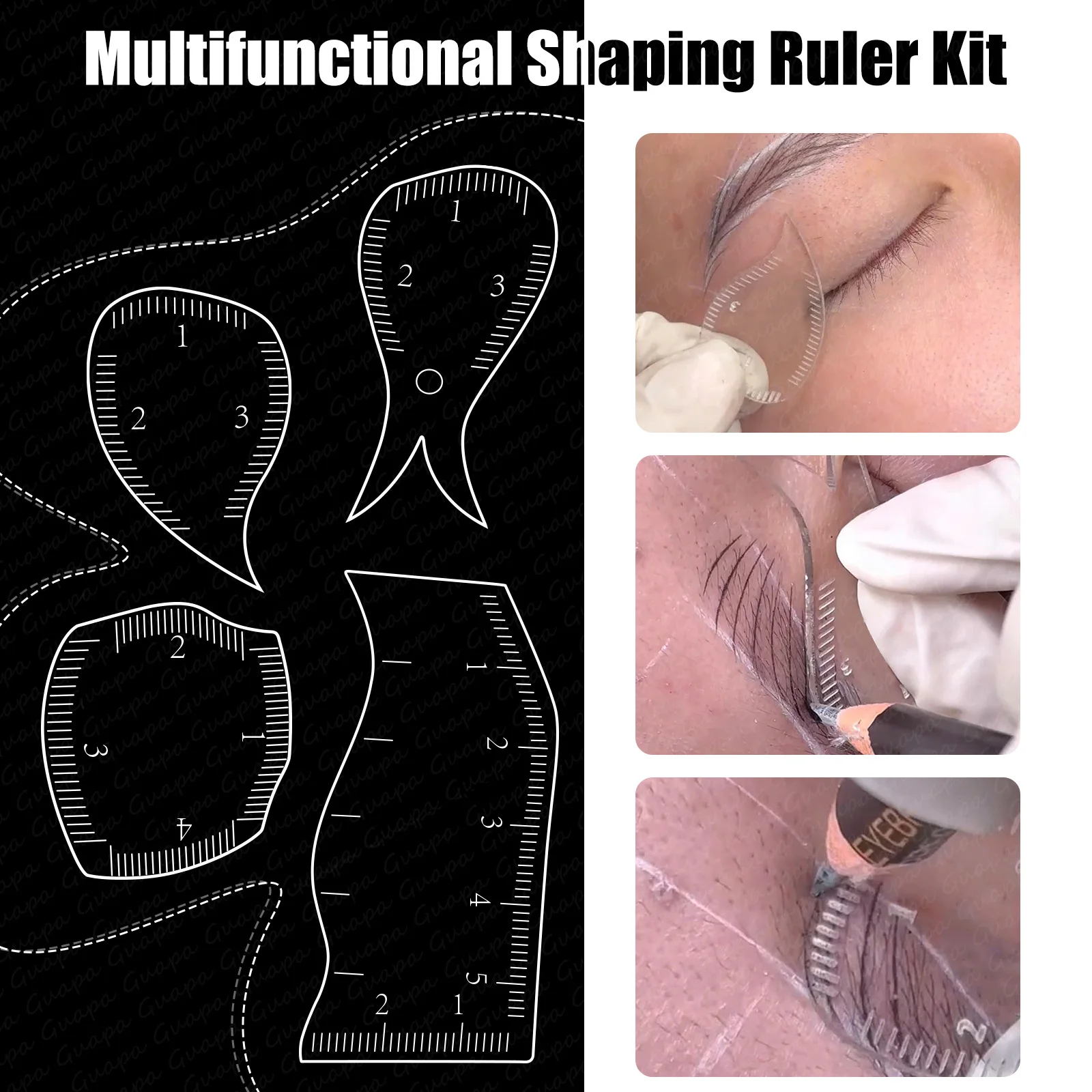 Nano Brow Mapping Ruler for Eyebrow Shaping