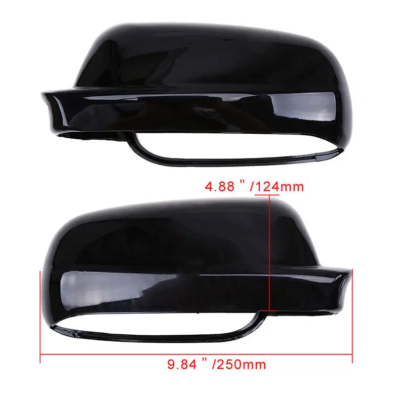 Rearview Mirror Cap Glossy Black Wing Side Mirror Cover Housing Same Size Fit For VW Golf 4 MK4 Bora 1998-2004 Car Accessories