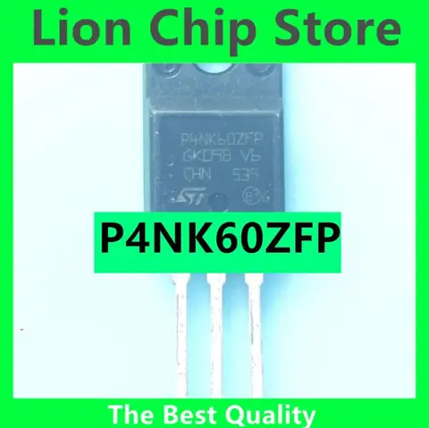 10PCS New original P4NK60ZFP STP4NK60ZFP TO-220F MOS field-effect transistor 4A 600V with good quality P4NK60ZFP