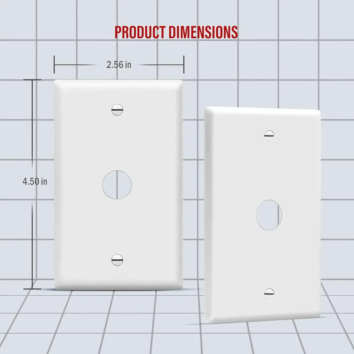 [XMSJ-Limited Stock, Buy Now!]0.625" Hole Phone/Cable Wall Plate, Standard Size 1-Gang 4.50" x 2.76", Polycarbonate Thermoplasti