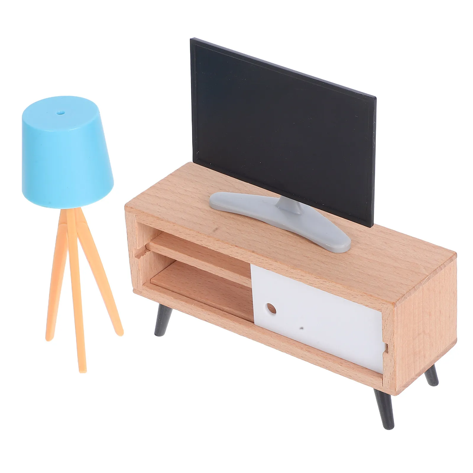 

3Pcs Fine Craftsmanship Dollhouse Accessories Mini Living Room Set with Monitor Cabinet for Enhanced Imaginative Playtime Fun