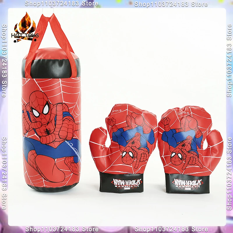 Spider Man Children's Mini Boxing Set Glove+bag Anime Cartoon Cute Sports Toy Physical Training Boy Girl Birthday X-mas Gift Kid