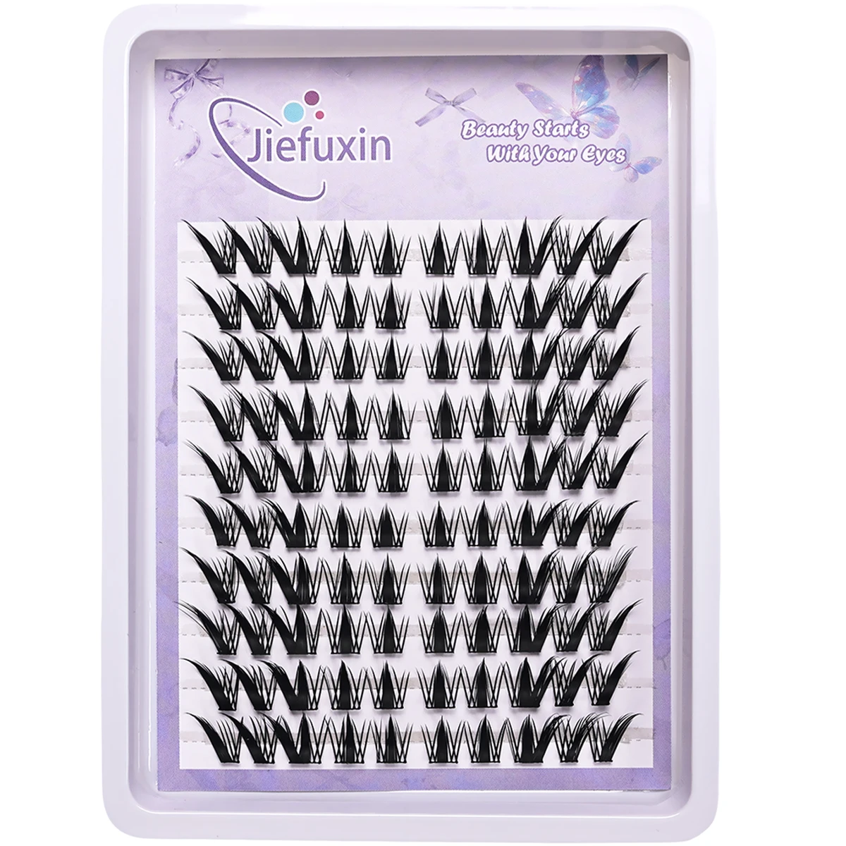 Fluffy Fox Wimpern-Cluster, 10-reihig, komplettes Set, dramatische 3D-Fälschungswimpern im koreanischen Stil für den natürlichen täglichen Gebrauch, einfach anzuwenden – Detail 6