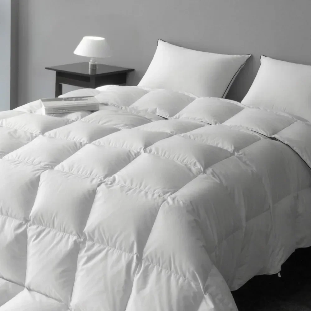 Goose Down Duvet Cover, 800 Filled Power Fluffy Down Duvet Cover, Luxurious and Lightweight, Suitable for All Seasons