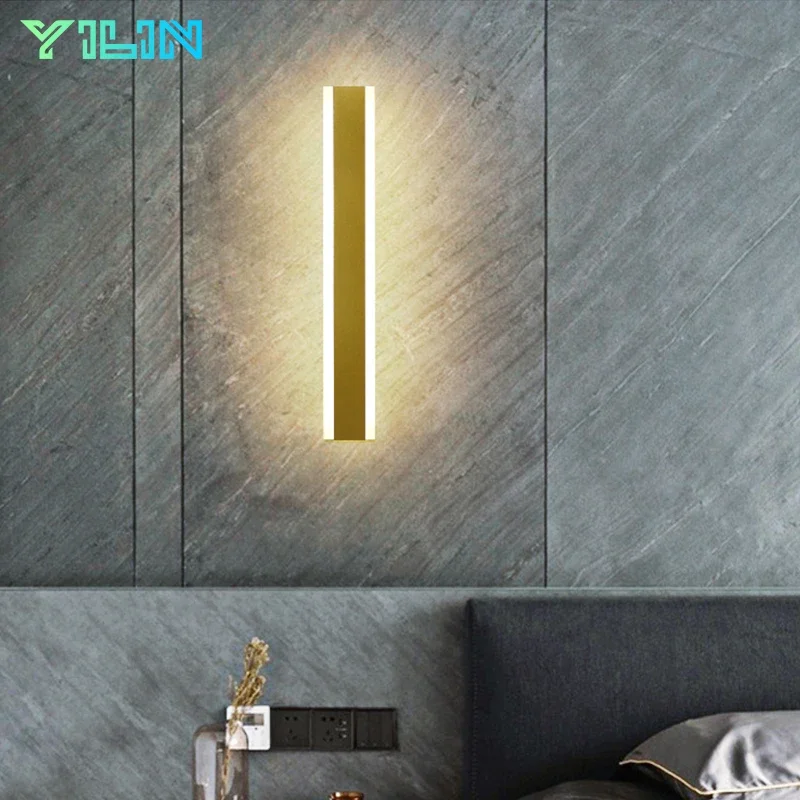 1.2M Long Wall Lamp Modern LED Indoor Long Wall Light Nordic Line Sconce LivingRoom Background Corridor Beside Decorate Lighting