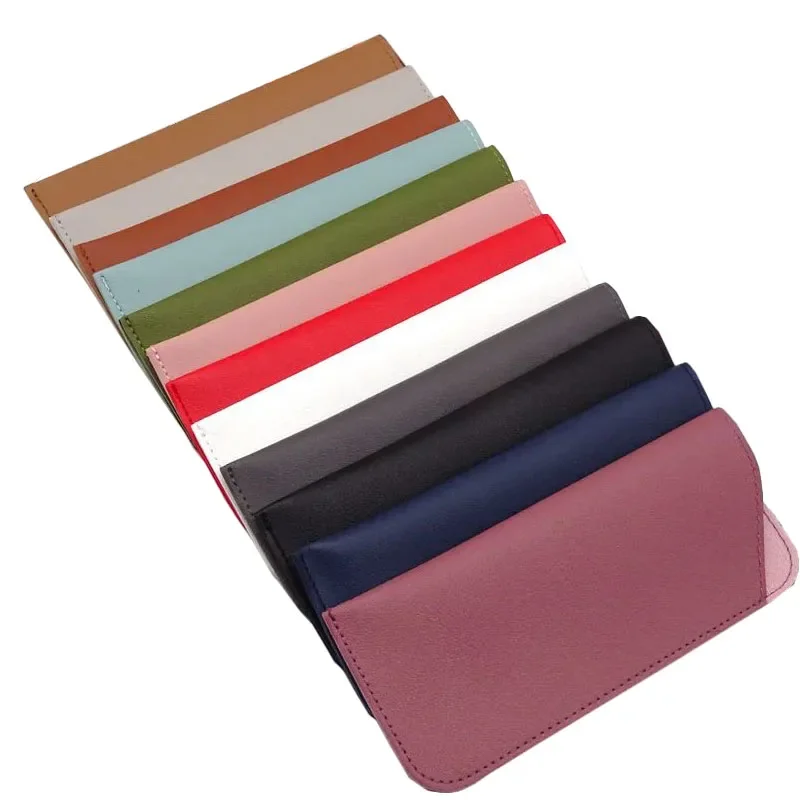 Pure Color Women Eyeglass Sunglasses Reading Glasses Case Soft PU Leather Pouch Bag Pocket Eyeglasses Sleeve Eyewear Protector