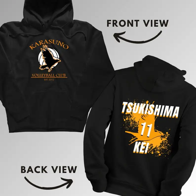 Kei Tsukishima Haikyuu Hoodie Ultimate Anime Fan  Trendy Manga Clothing Haikyuu Merchandise Unisex Casual Wear