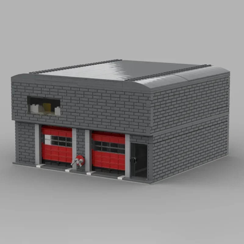 Fire Fighting Moc Building Blocks Fire Station City Street View Technical Bricks DIY Assembly Construction Toys For Holiday Gift