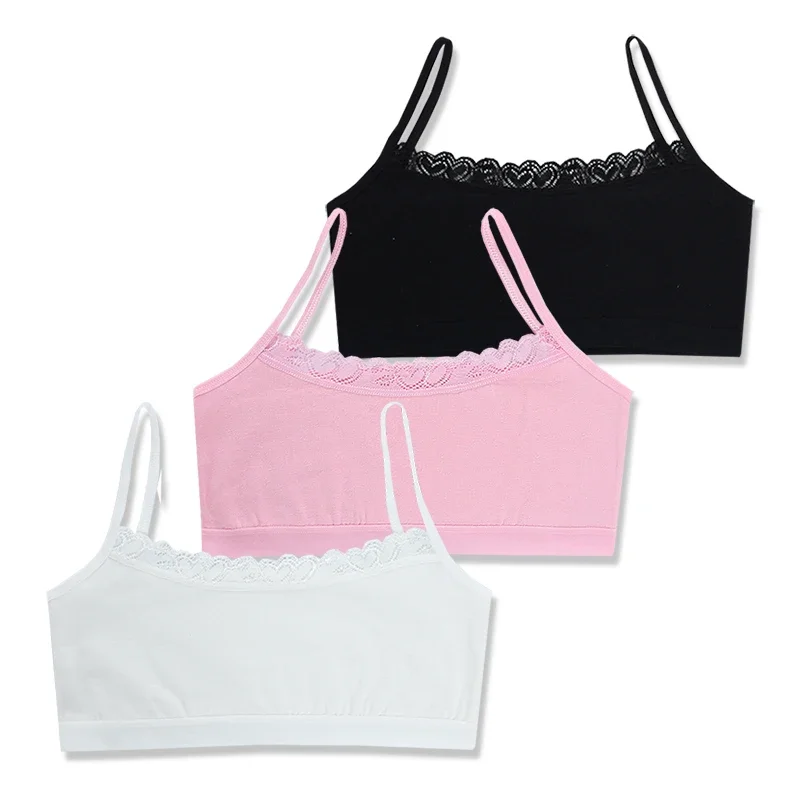 

Teens Bra For Girl Kids Bralette Tops Student Underwear Vest Sling Strap Tube Top Pure Cotton 8-14Years