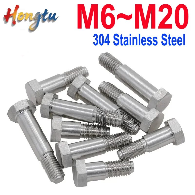 1/5pcs Partial Thread Half Tooth M6 M8 M10M16M20 304 Stainless Steel Hexagon Cap Head Screws Bearing Bolt Positioned Shaft Bolts
