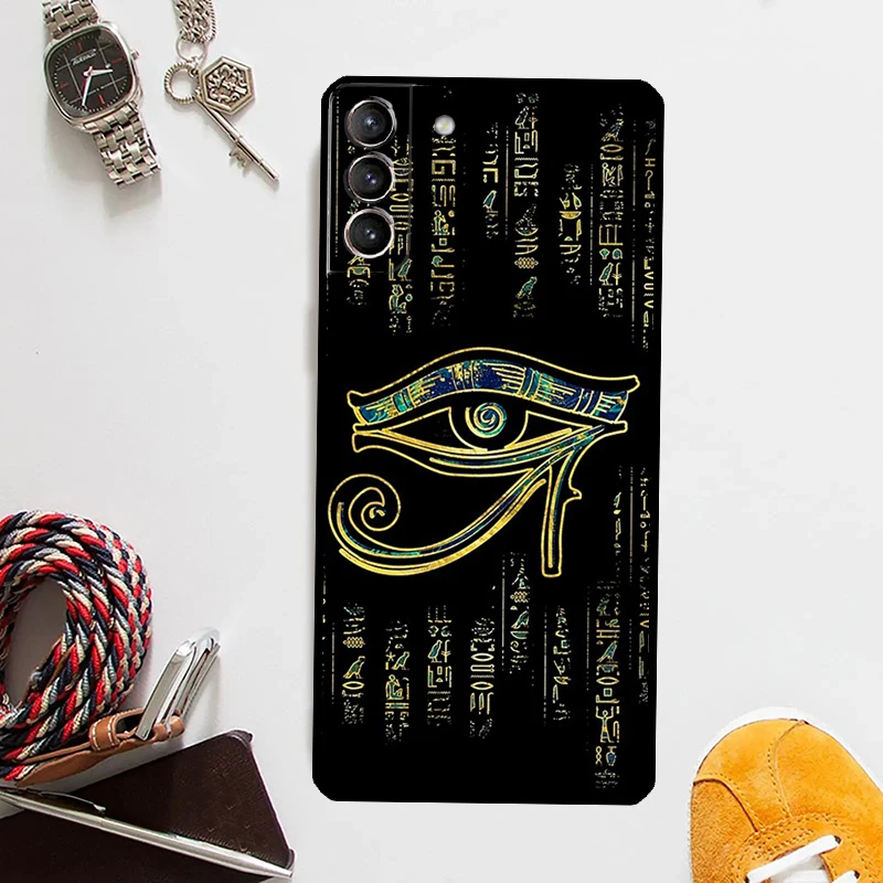 Coque de téléphone portable motif œil sacré d'horus, style égyptien, pour Samsung Galaxy S24 S23 S22 Ultra Note 20 10 S8 S9 S10 Plus S20 FE S21 FE