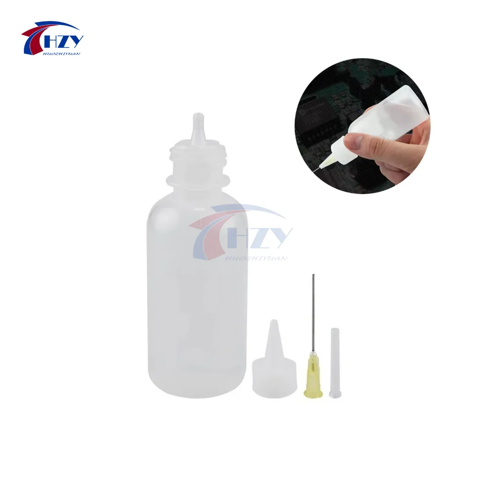 RELIFE RL-054 50ML Solvent Bottle Needle Tip Soldering Cleaning Liquid Flux Alcohol Oil Dispenser Plastic Hand Empty Bottle