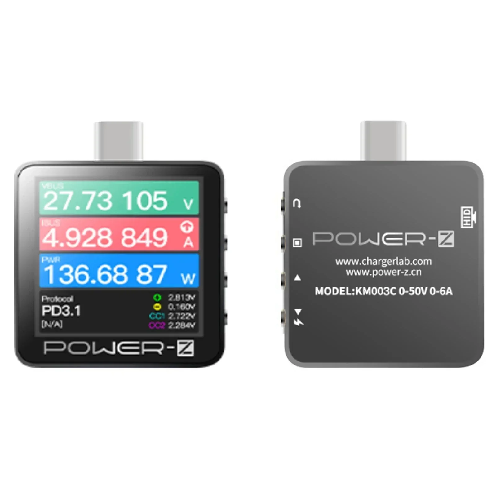 

ChargerLAB POWER-Z KM003C Detector Tester for Mobile Repair USB PD3.1 Protocol 48V Range Dual Type-C Voltage Charger Current