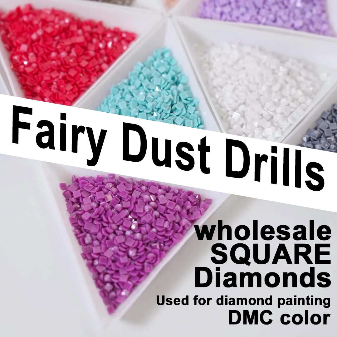 

Fairy Dust Drills Square Beads 5D Diy Diamond Paintings DMC Color Needlework Home Decor accessory Art kit Mosaic 2.5MM diamonds