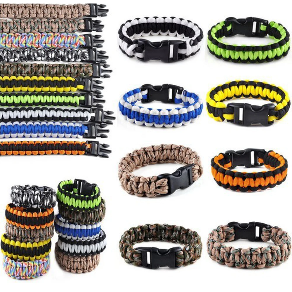 1PCS Men Camping Emergency Braided Adjustable Survival Bracelet  Umbrella Rope Outdoor Wristband Women Paracord