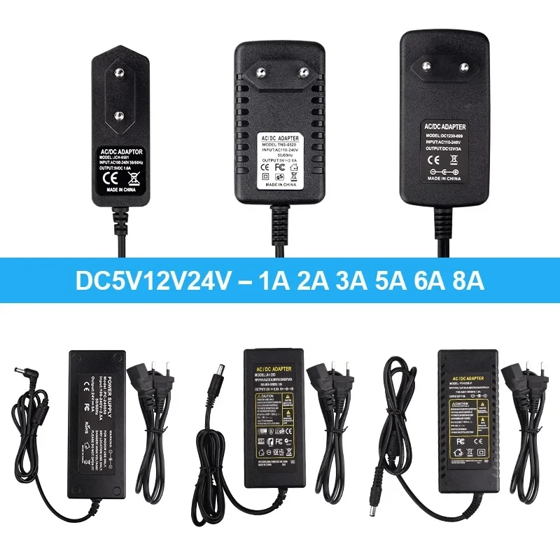 AC100V-240V to DC5V/12V/24V Lighting Transformer 1A 2A 3A 5A 6A 8A 10A Power Supply Adapter Converter Charger For LED Strip CCTV