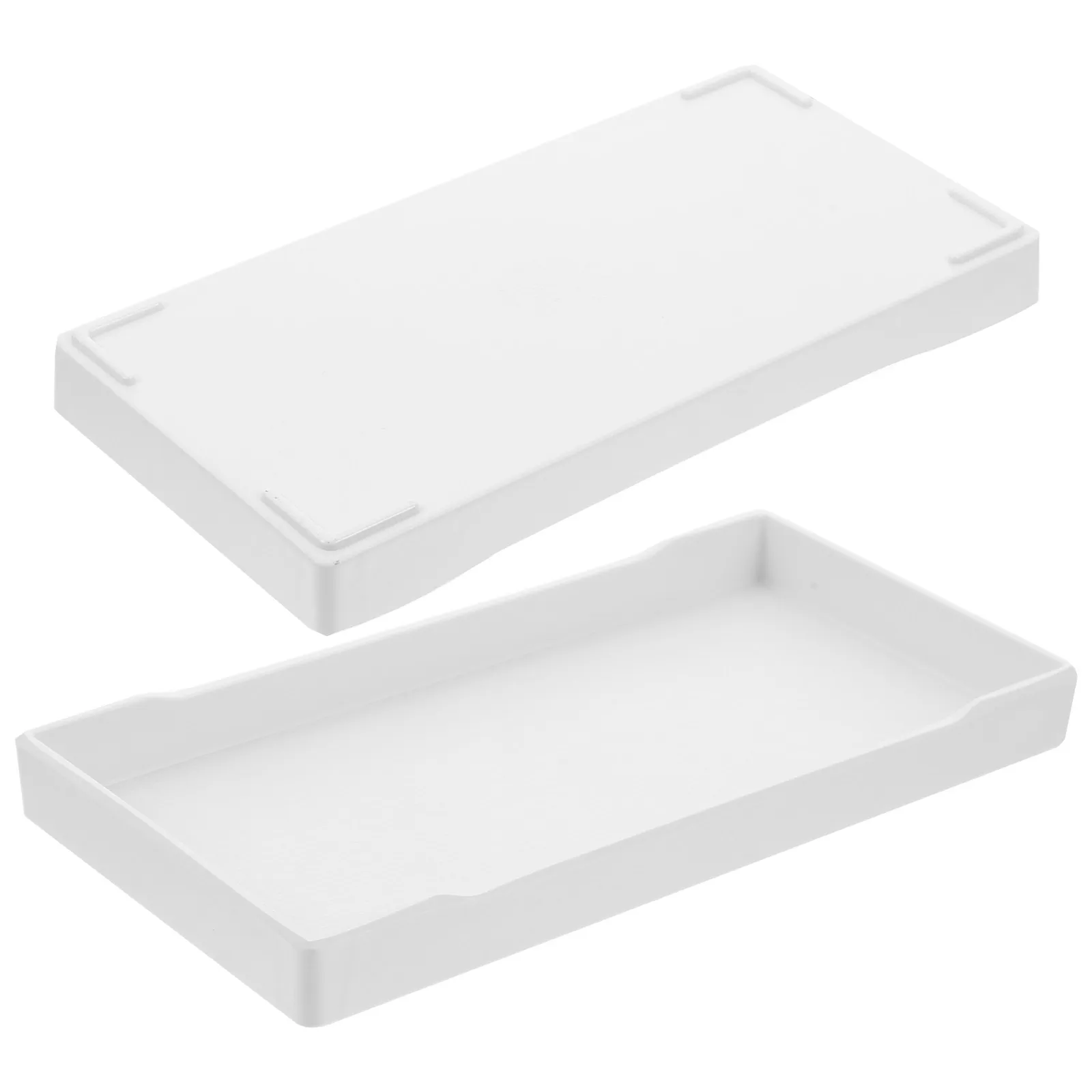 2pcs Rectangle Plastic Tray Small Portable Serving Tray For Home Reusable Snack Fruit Food Plate Tea Ceremony Smooth