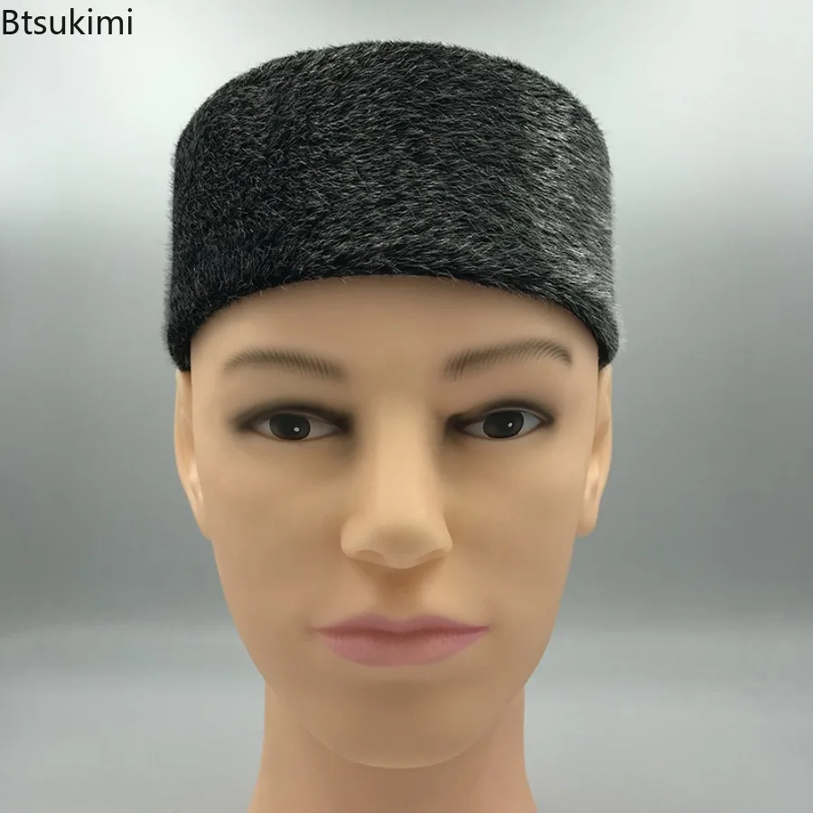القبعات الإسلامية الرجالية قبعات قشرة صلبة قبعات الصلاة عيد حفلة أنيقة السعودية دبي عمامة العرقية نمط الشتاء الدفء قبعة الجد