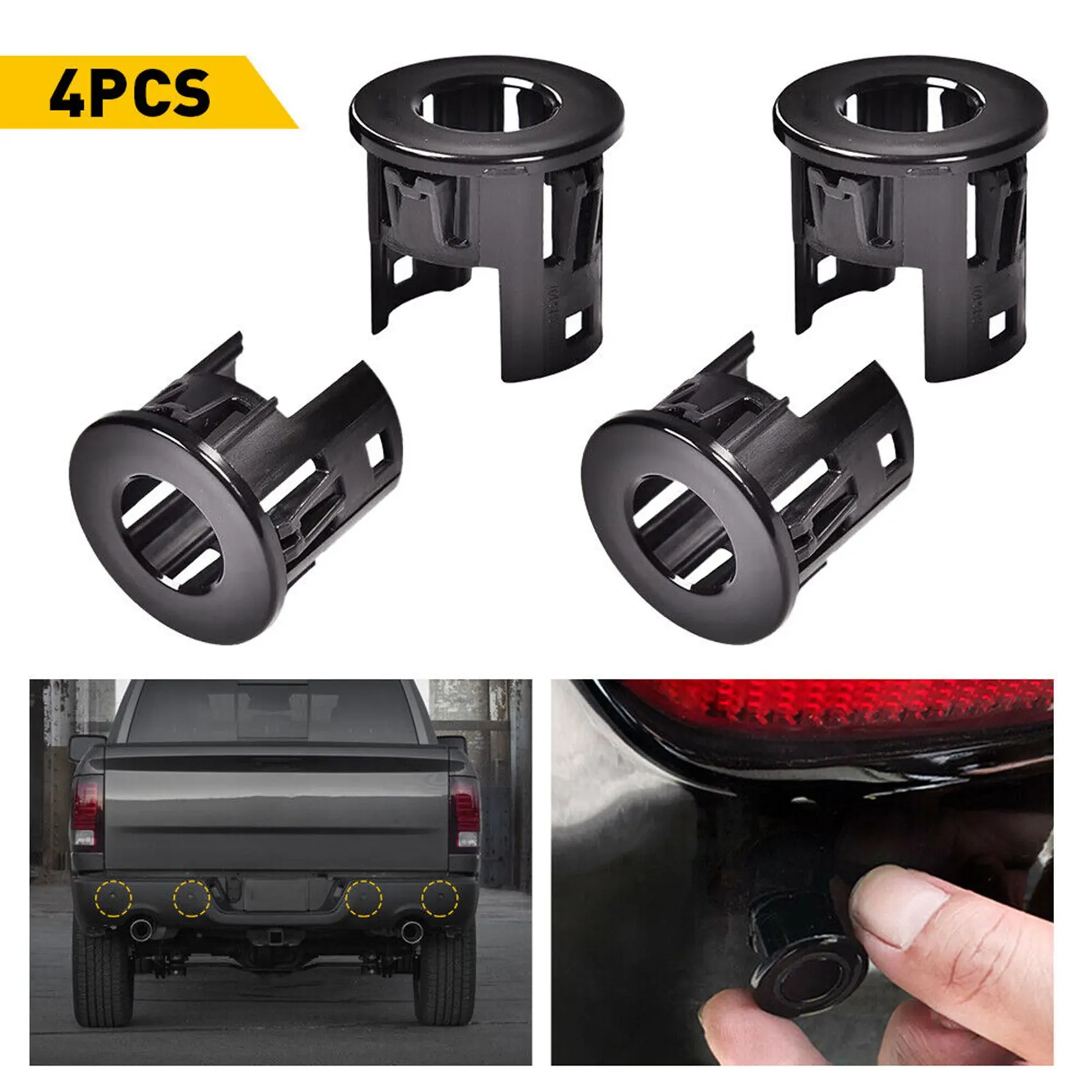 4Pcs Parking Assist Sensor Bracket Bezels 5LS52TZZAA for Ram 1500 2500 3500