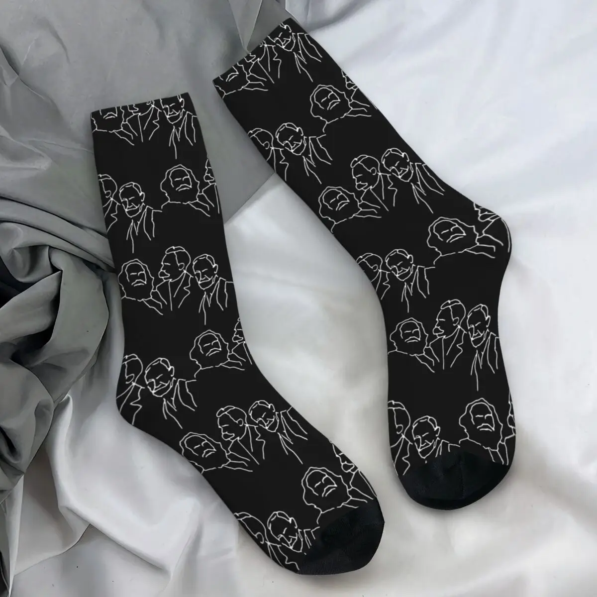 Karl Marx Socks Nietzsche Freud Novelty Stockings Women Men Medium Soft Running Socks Spring Design Anti Sweat Socks