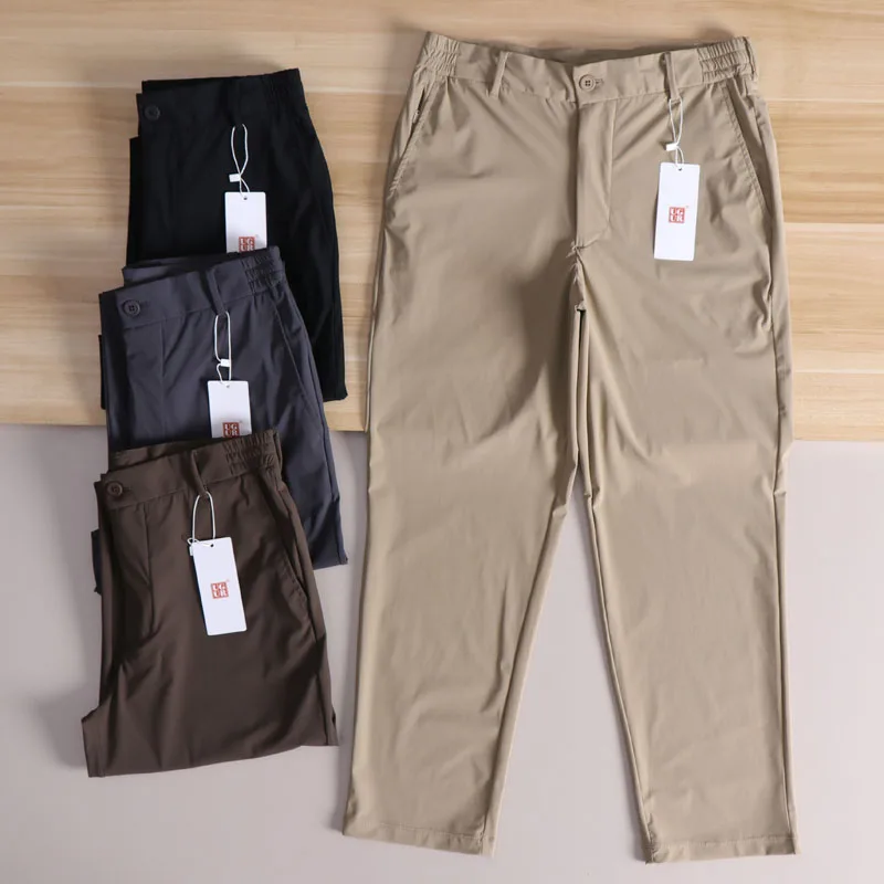 

Qui Dry Men's Straight Leg Long Pants Breathable Comfortable Faionable Urban Sle Casual Pants for Daily Wear Spring Summer