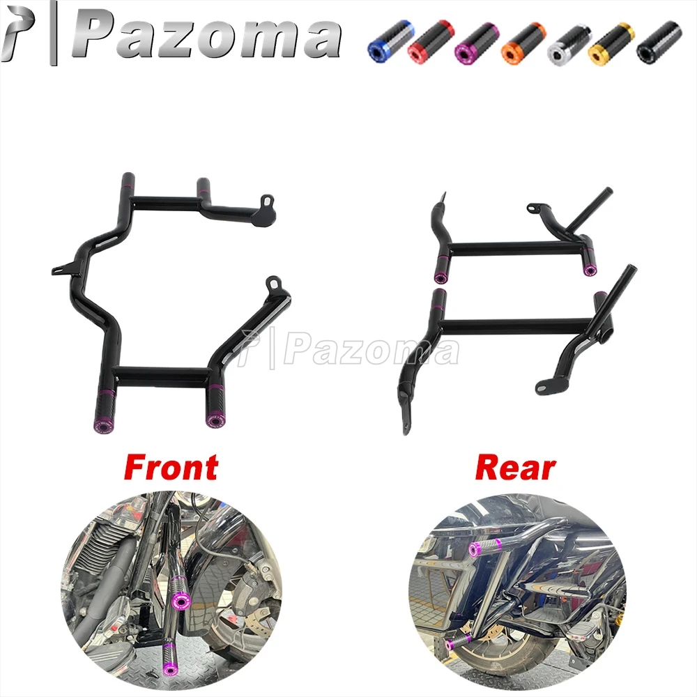 

PAZOMA For Harley Street Glide FLHX ST FLHXST Special FLHXS Motorcycle Front Crash Bar Frame Rear Passenger FootPeg Bumper Steel
