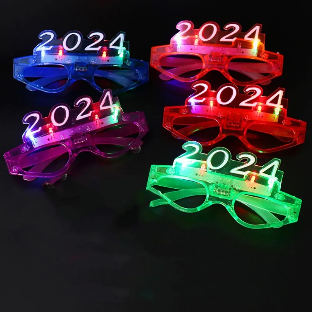 

2024 Year 2024 Glowing Glasses Glowing LED LED Flashing 2024 Glasses Happy New Year Luminous 2024 Glasses Colorful New Year