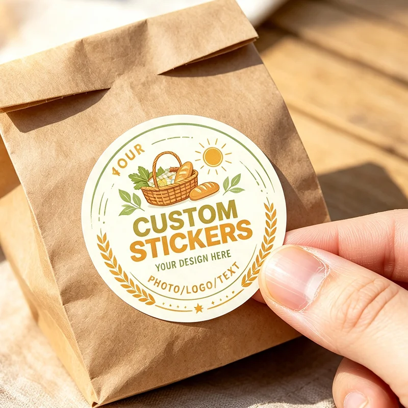 Adesivo Personalizzato, Carica l'Immagine del Tuo Logo, Etichette Resistenti per Scatole Regalo, Confezioni per Snack per Animali e Decorazioni per Fe