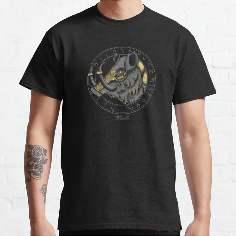 

Norse Mythology Nordic Runes Viking Gift T-Shirt Son Of Odin print tee Walhalla Graphic clothes 0304 Large size tops