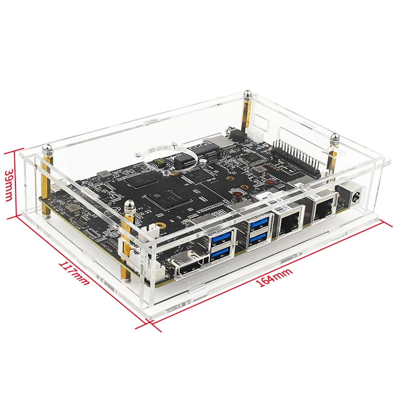 Banana Pi BPI-F3 boîtier acrylique carte de développement de coque transparente avec dissipateur thermique ventilateur de refroidissement actif en option pour Banana Pi