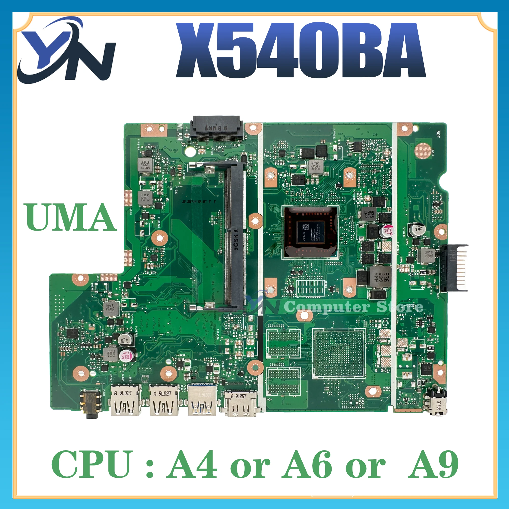 Imagem -02 - Notebook X540bp Mainboard para Asus X540b A540 X540ba R540b F540b A540b K540b Placa-mãe Portátil com Amd A6-9225 A9-9425 Cpu