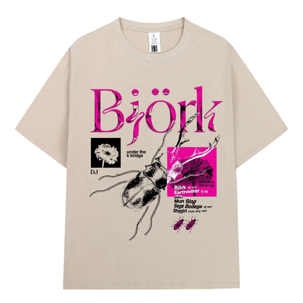 Björk Album Merch Grafik-T-Shirt für Männer und Frauen, Modische Hip-Hop T-Shirts, Kurzarm, Übergroße T-Shirts, Streetwear-Oberteile – Detail 5
