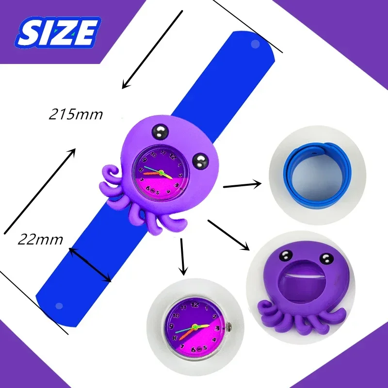 Baby Toy Watch Kids Slap Watches Children Study Time Clock Girls Boys Watches Children's New Year Birthday Christmas Party Gifts