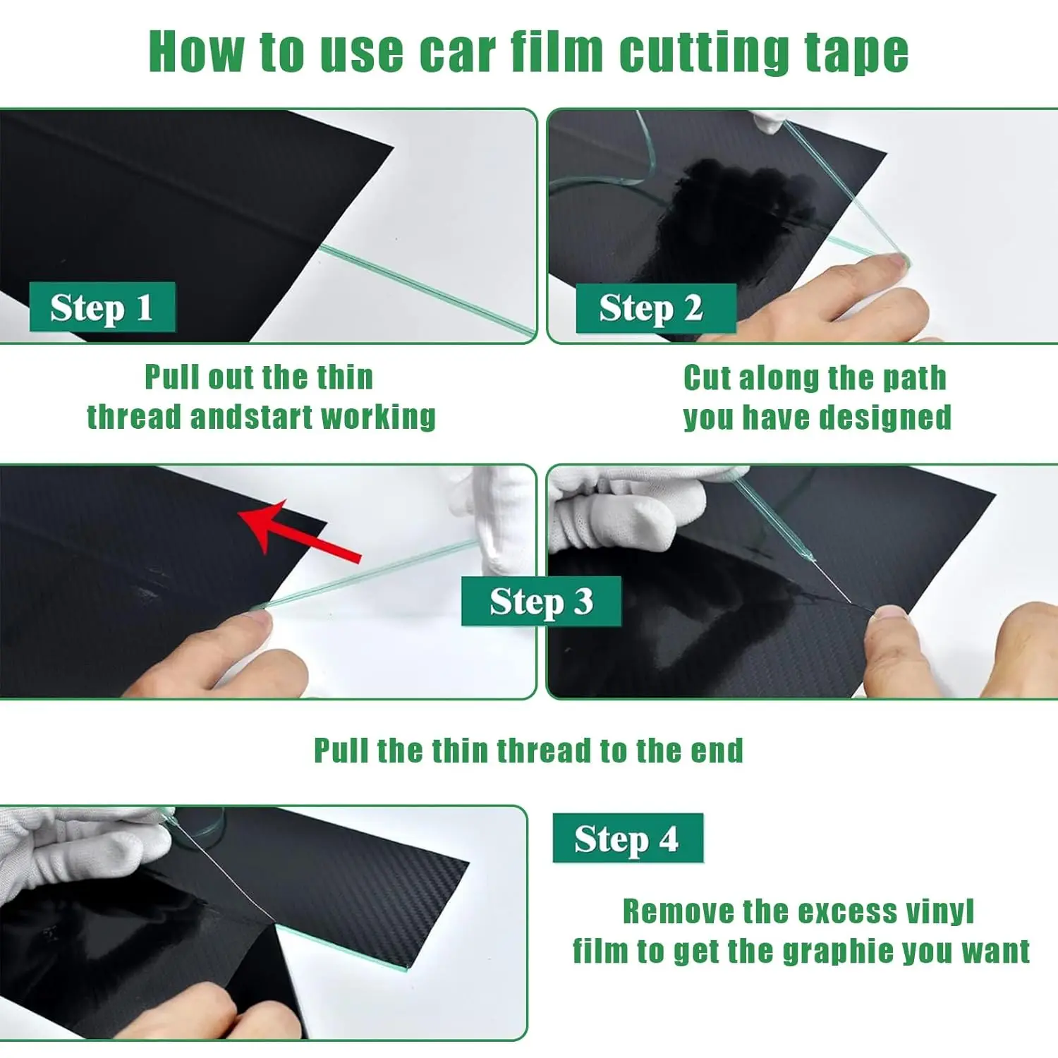 Fahrzeug Farbwechselfolie Knifeless Finish Line Tape Kit Vinyl Wrap Tools für Autoaufkleber Design Schneidelinie Grafikfolie Werkzeug – Detail 7