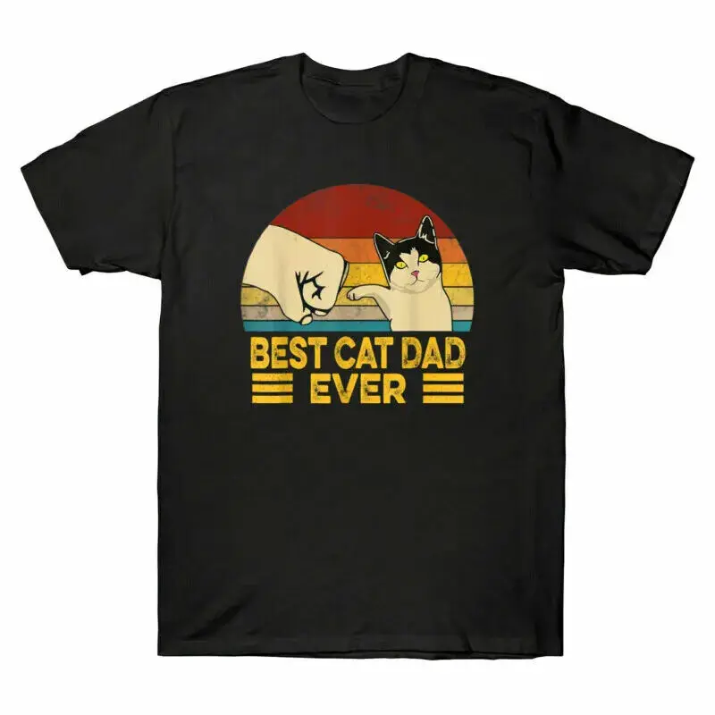 Best Cat Dad Ever Vintage Men'S T-Shirt Funny Cat Daddy Father Day T-Shirt Tee