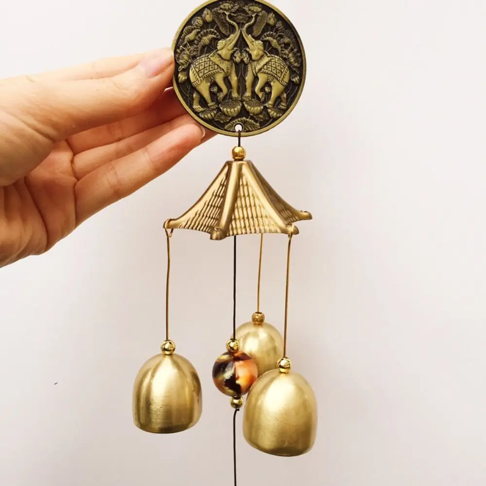 1PC Retro Wind Chimes Copper Wind Bell Hanging Pendants Garden Decorations Outdoor Oriental Lucky Pendants