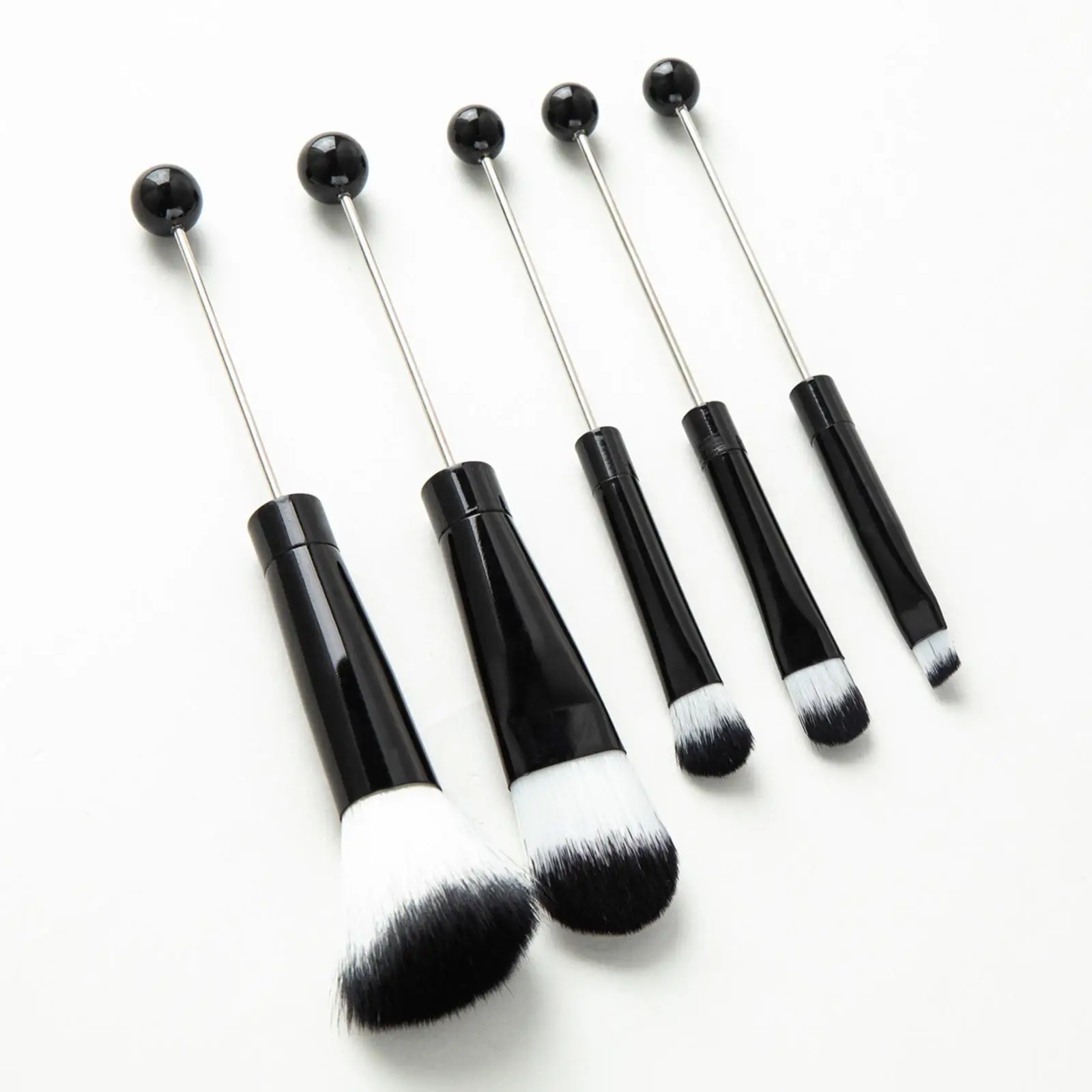 5 Pieces Beaded Eyeshadow Brush Multi Functional Angled Brush DIY Travel Size