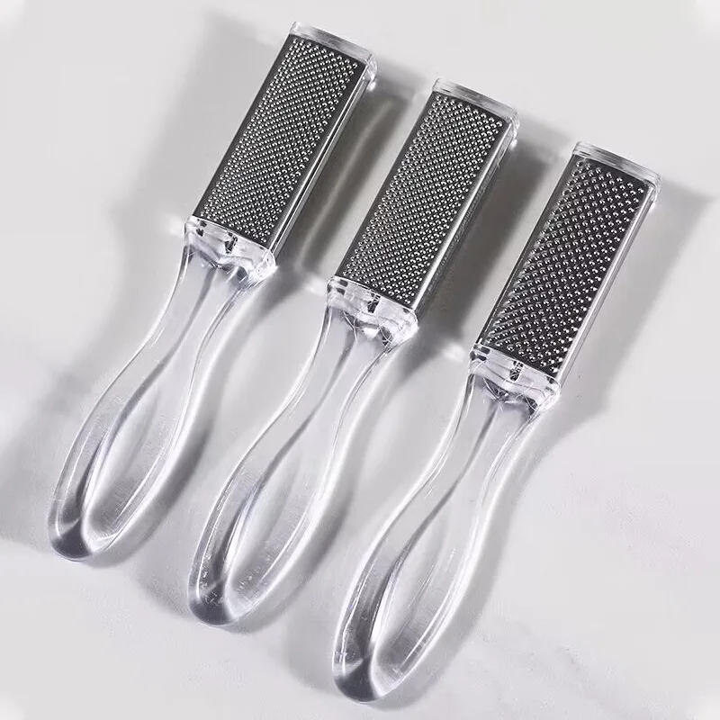 Home Use Pedicure Tool Foot Sole Cuticle Removal Frosted Stainless Steel Plastic Handle Foot File Practical Affordable Foot Rasp