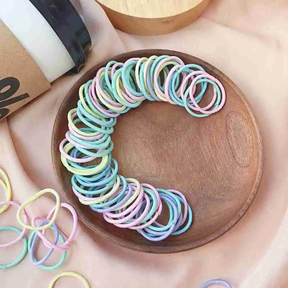 50/100pcs/lot Hair Bands Girl Candy Color Elastic Rubber Band Hair band Child Baby Headband Scrunchie Hair Accessories for hair