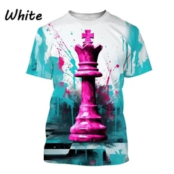 New Summer Casual Men's Women's Chess 3D Printed T-shirt Fashion Hip Hop Breathable Short Sleeve T-Shirt High Quality Clothing