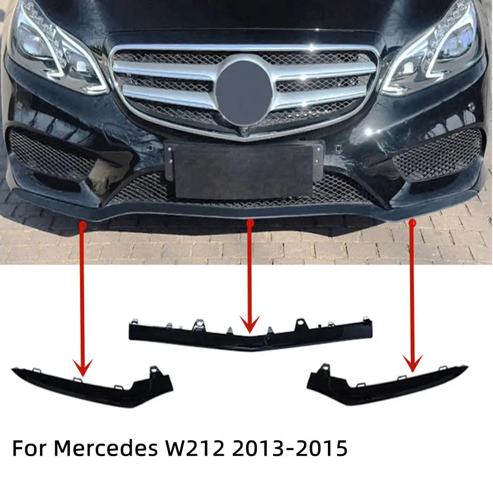 

NEW Front Lower Bumper Chrome Molding Trim Bright Black A2128852674 A2128852774 A2128852874 For Mercedes E W212 E350 2013 - 2015