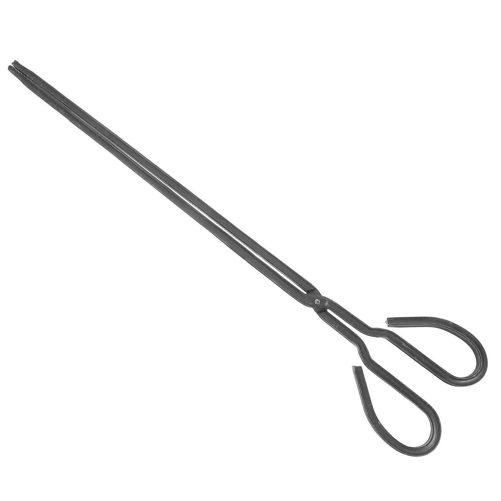 Fire Pit Shovel and Tongs Set for Outdoor Fireplace BBQ Camping – Black Metal with Heat-Resistant Grip