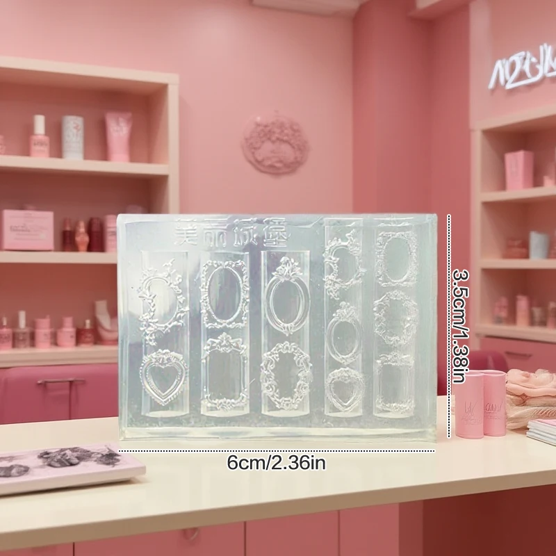 سيليكون إطار صور صغير شكل مسمار قالب مسمار ختم الأظافر DIY بها بنفسك صالون الأظافر تصميم مجسمة مانيكير أداة فنية