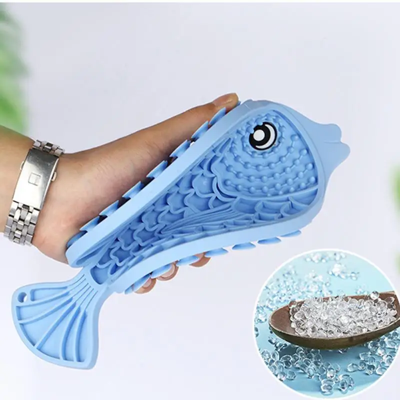 Silicone Food Mat para Pet, Slow Feeder, Fish-shaped, Eating, Puppy Enrichment Toys, Sucção Cup, Safe Dog Treat, Dog Lick