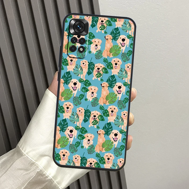 골든 리트리버 강아지 케이스 샤오미 레드미 노트 13 14 프로 12 11 10 9 11S 12S 레드미 14C 13C 15C 10C 12C 15 펀다