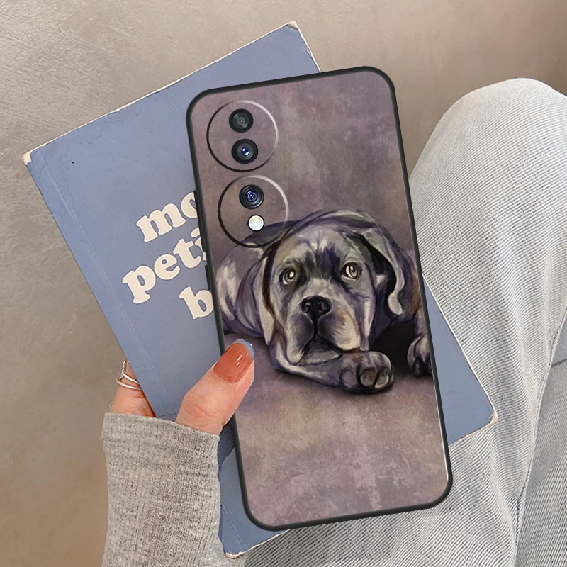 حافظة على شكل كلب كورسو إيطالية من Cane Corso لهاتف Honor Magic 5 6 7 8 Pro لهاتف Honor 200 400 Lite 50 70 90 X8a X8b X9a X9b X9c